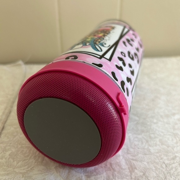 NWOT Jeep Life Leopard Print Tumbler with Built In Speaker Beach Pink - Picture 4 of 10